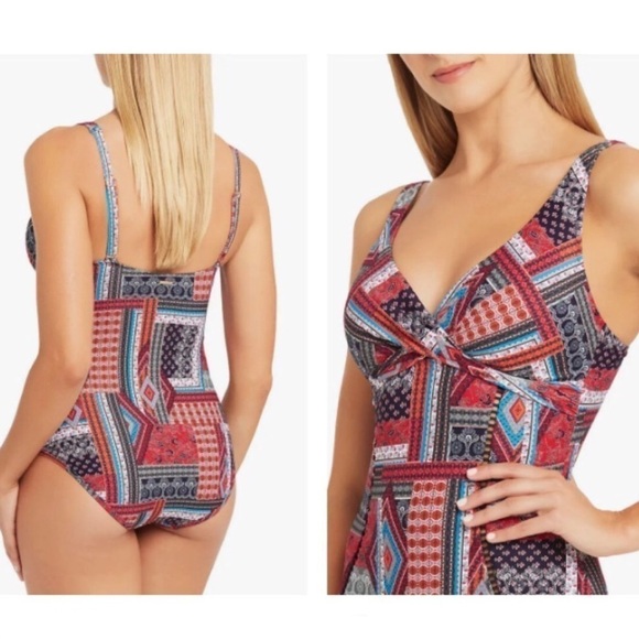 Sea Level Arielle Cross Front Multi Fit One-Piece Swimsuit Size 8 - Picture 2 of 10